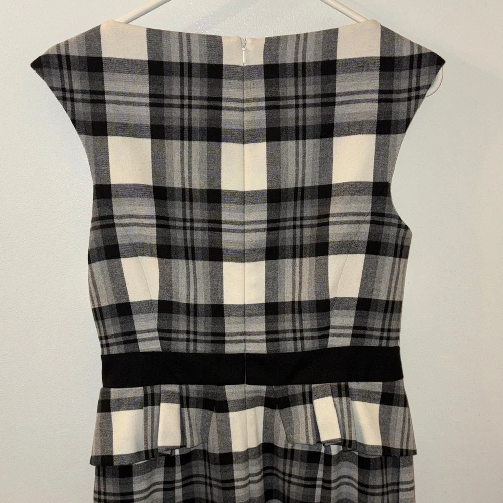 Black & White Plaid Sheath Dress with Waist Detail Karen Millen - Picture 6 of 14
